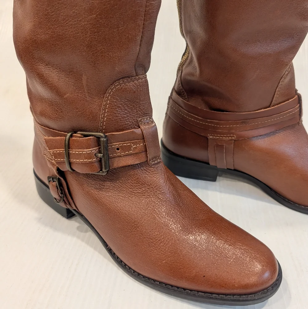 MATISSE Flashback Women's Brown Leather Tall Knee High Riding Boots Size 7.5
